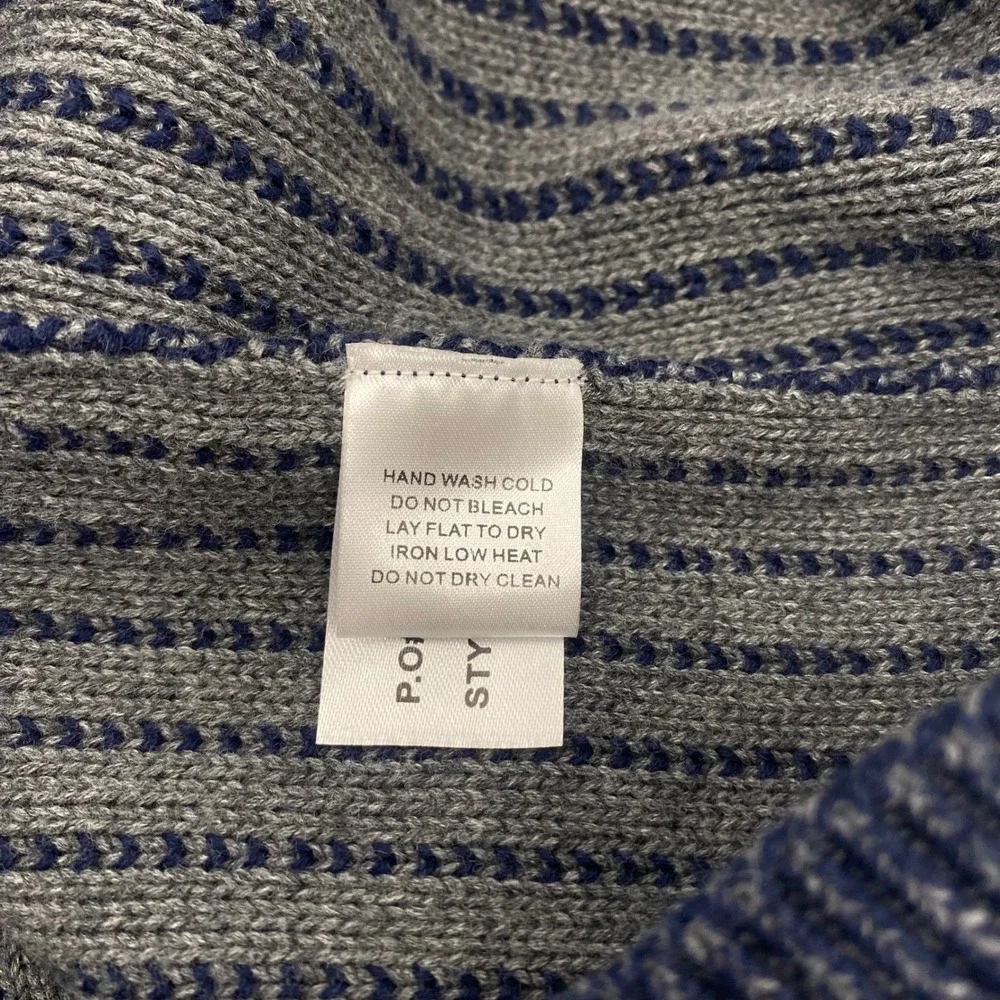 Carbon 2 Cobalt Cotton Cable Knit Sweater Mens XL Blue Wharf Fisherman‎ Nautical